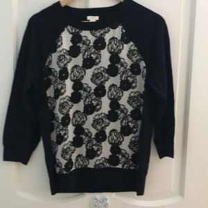 J crew black and white sweater